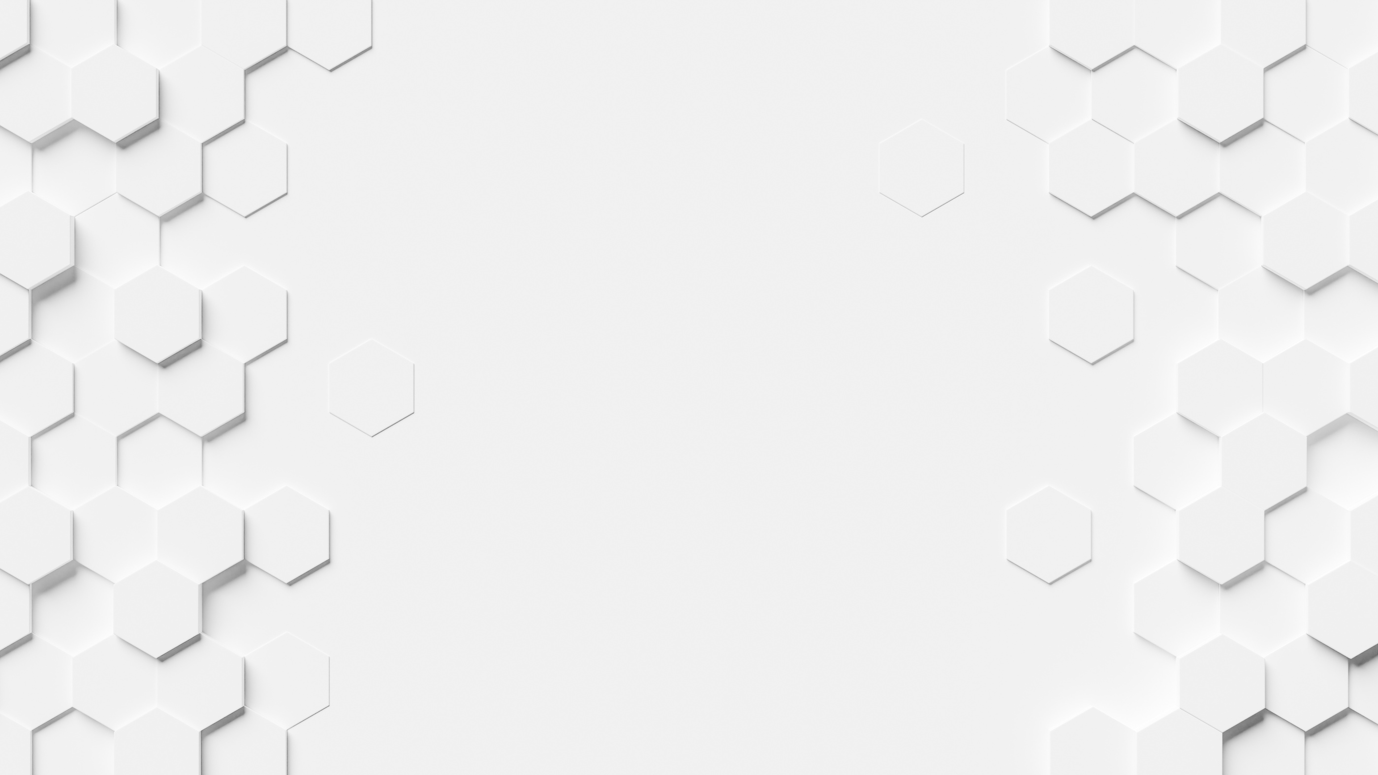 White hexagonal background with copy space