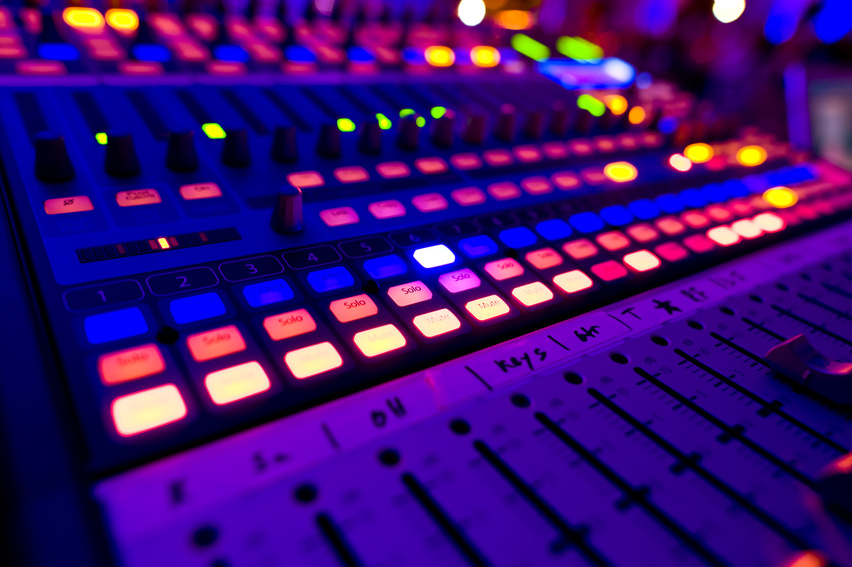 Electronic Sound Mixing Board with Colored Lights